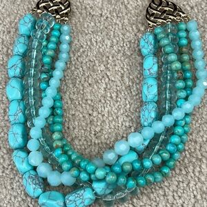 Banana Republic Faux Turquoise Beaded Multi-Strand Necklace